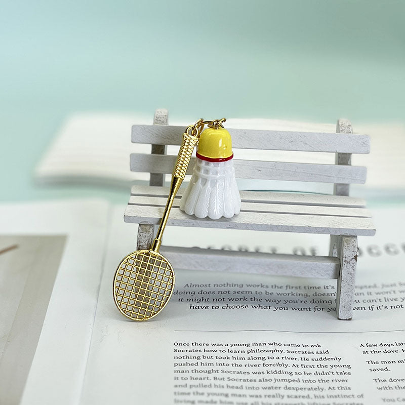 Wholesale  mini badminton keychain alloy badminton racket pendant