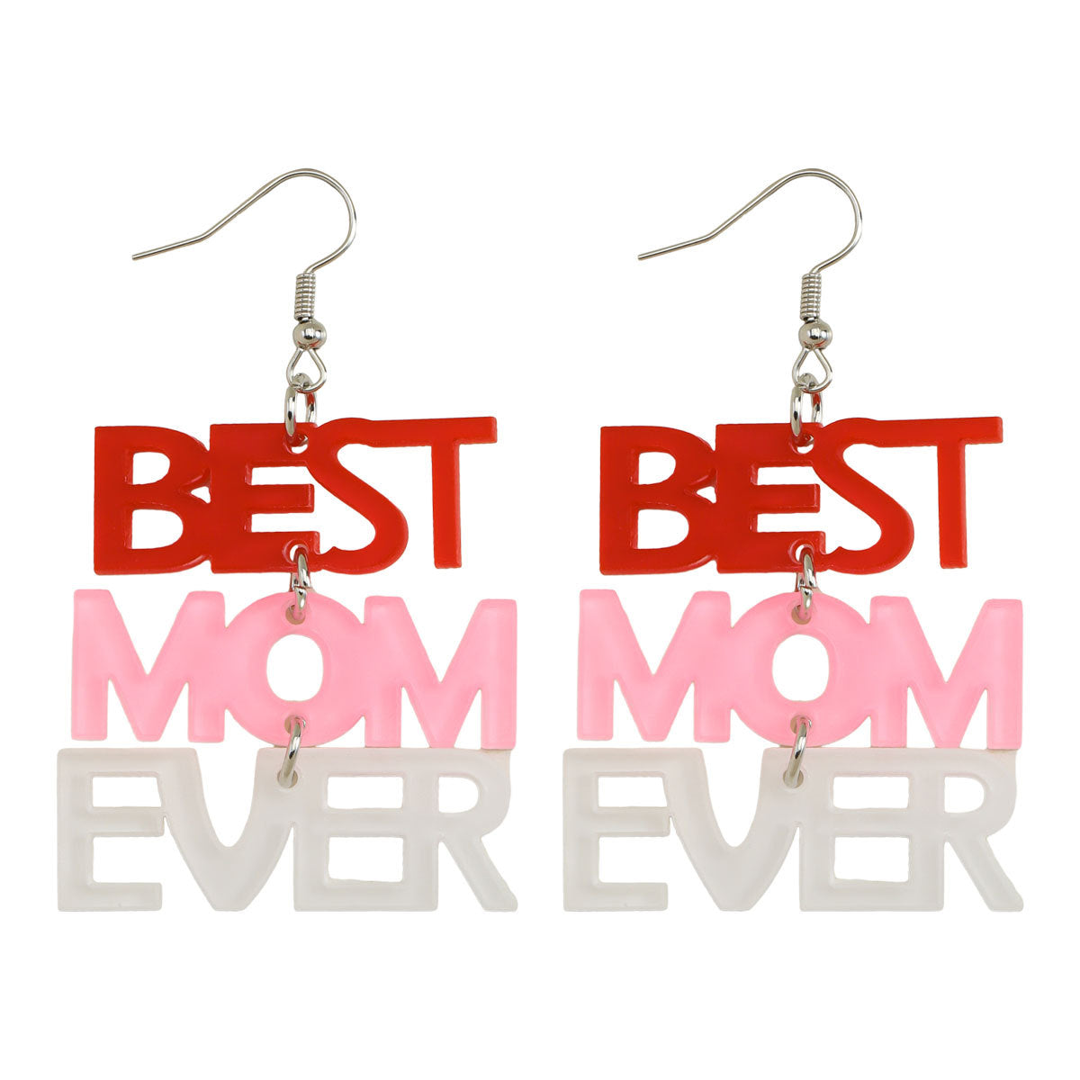 Wholesale BEST MOM EVER Mother's Day Resin Earrings ACC-ES-JiaQi018