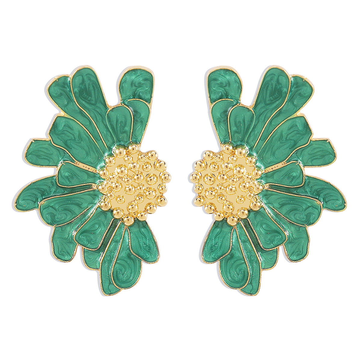 Wholesale Niche Retro Flower Necklace Flocking Cloth Oil Dropping Necklace