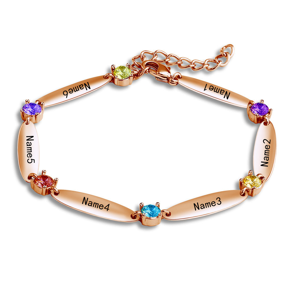 Wholesale Birthstone Titanium Steel Bracelet