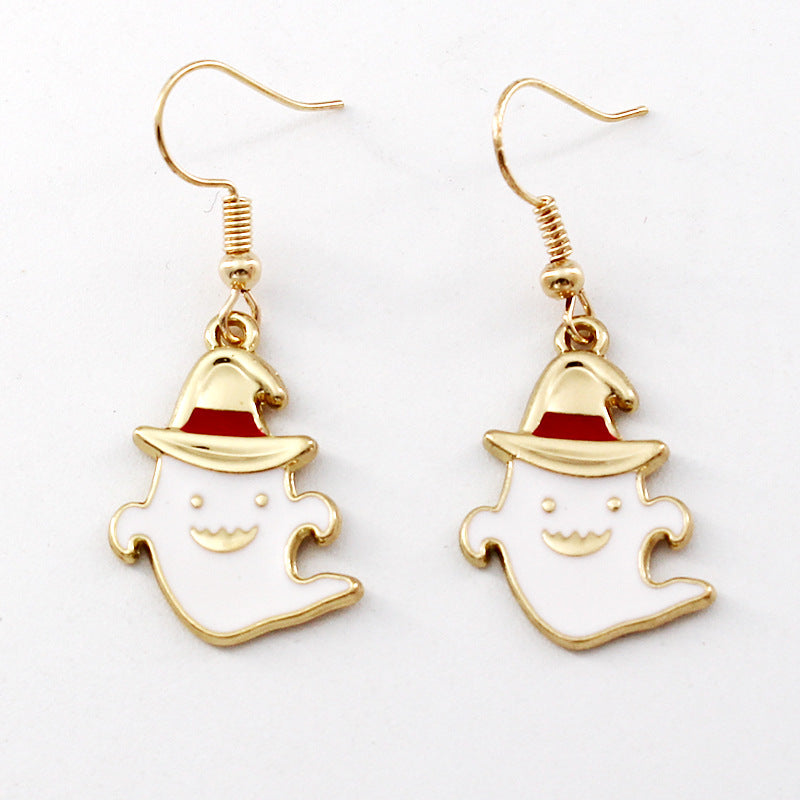 Wholesale Halloween Alternative Ghost Alloy Oil Drop Earrings ACC-ES-Liyao007