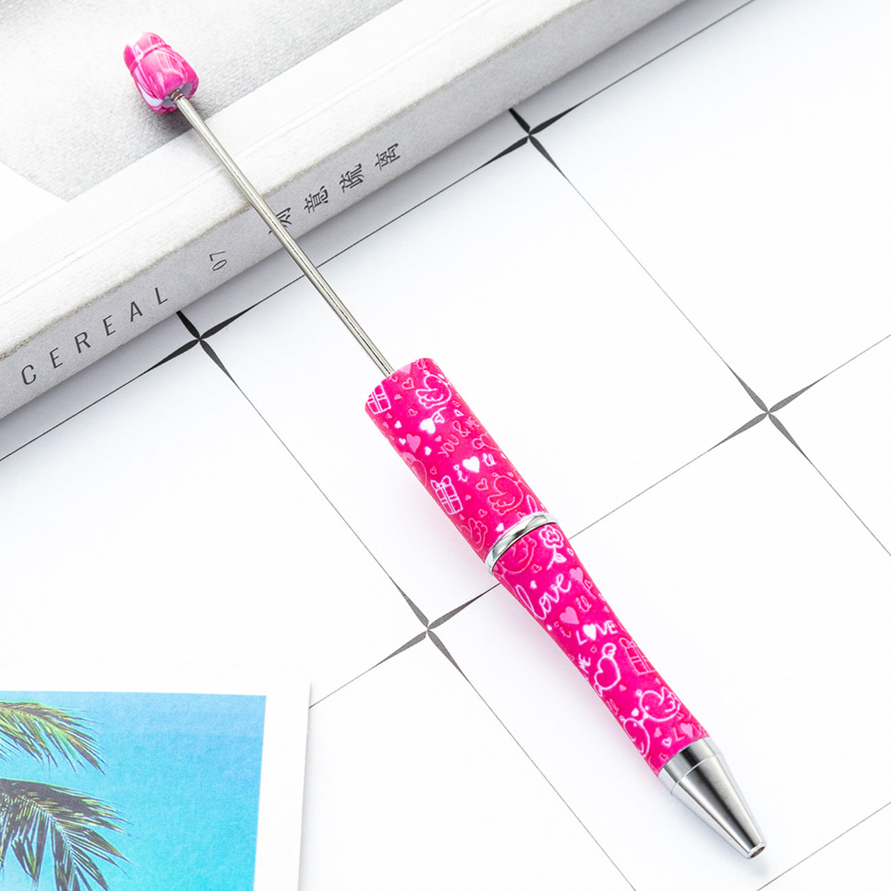 Wholesale Beadable Pens Valentine's Day Plastic DIY Beaded Pens