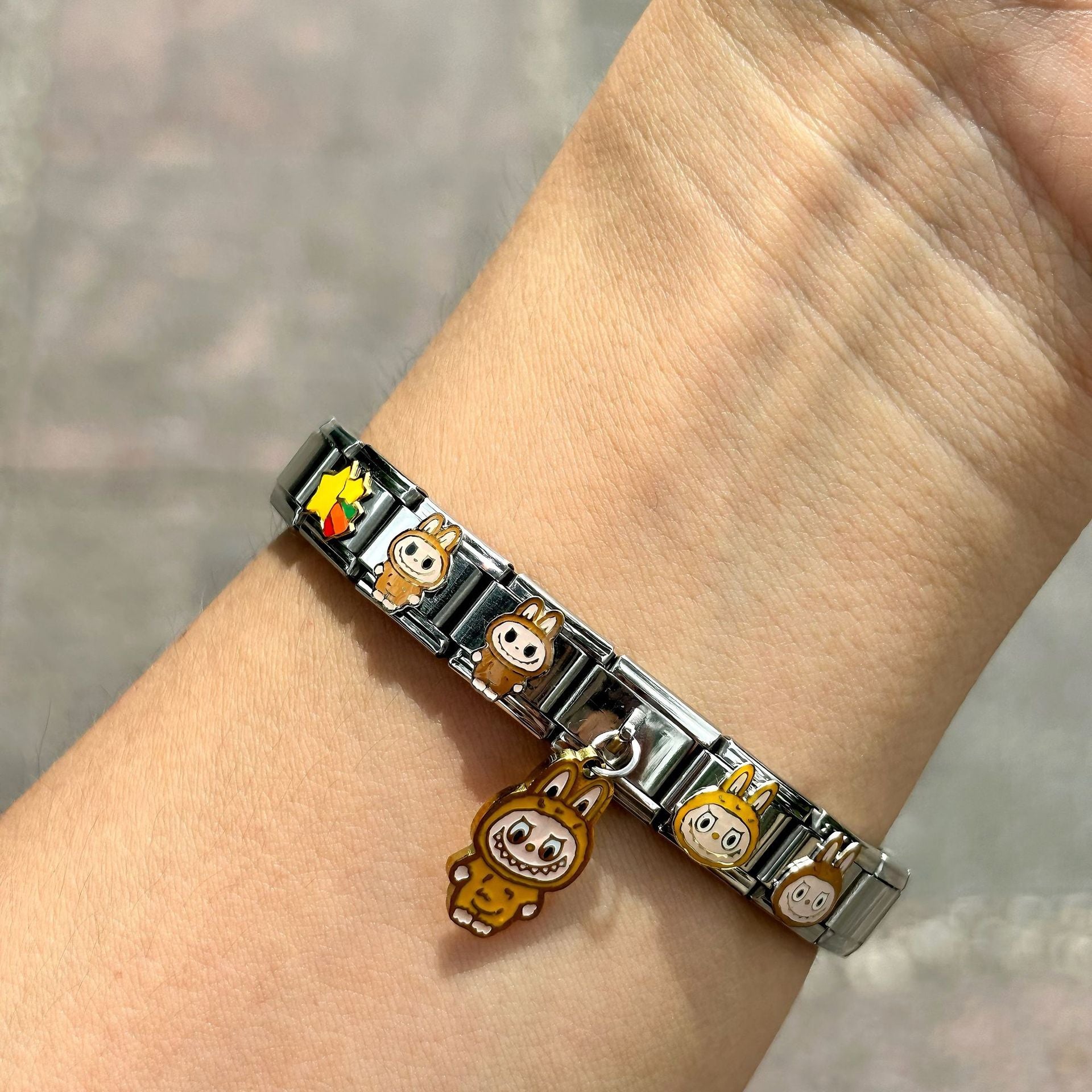 Wholesale Italian Charm Bracelet 9mm DIY Splicing Cartoon Cute Stainless Steel Composable Bracelet
