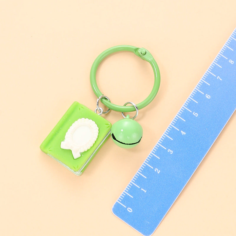 Wholesale Book Bell Keychain Cute Cartoon Hanger Resin Accessories ACC-KC-HuiMei002