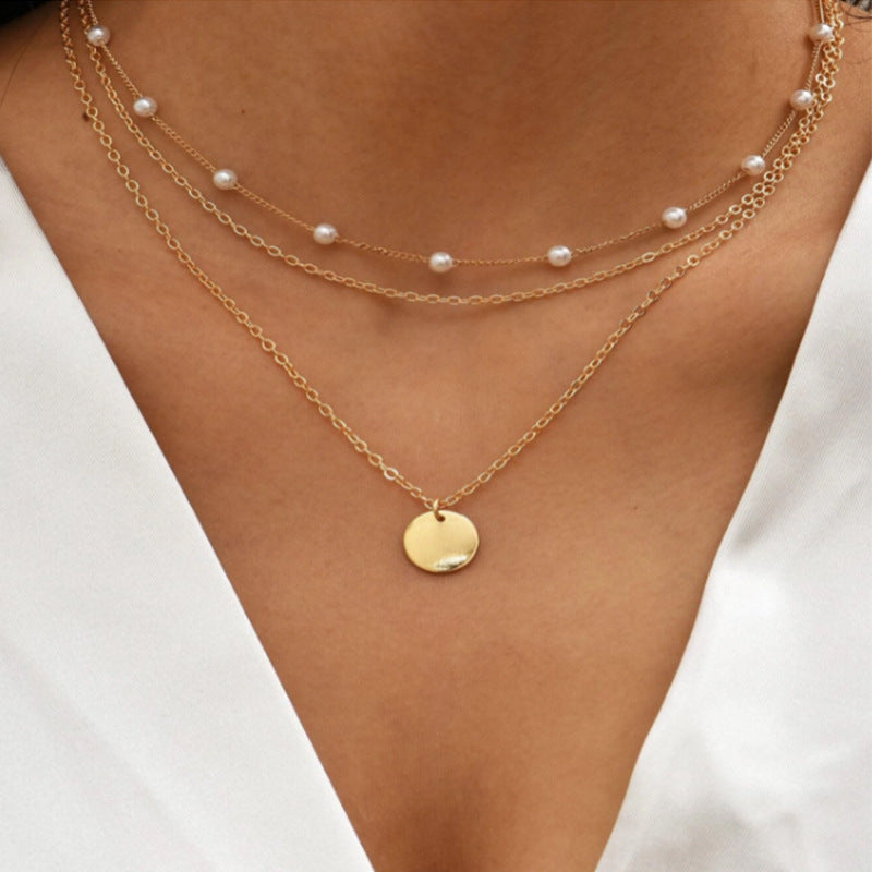 Wholesale Pearl Heart Multi-layer Necklace