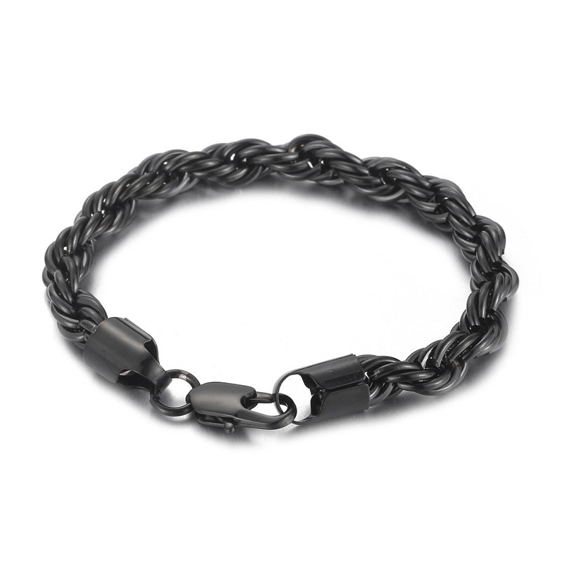 Wholesale Titanium Steel Bracelets Spiral Twist Chain Couple Bracelet ACC-BT-KaLun001