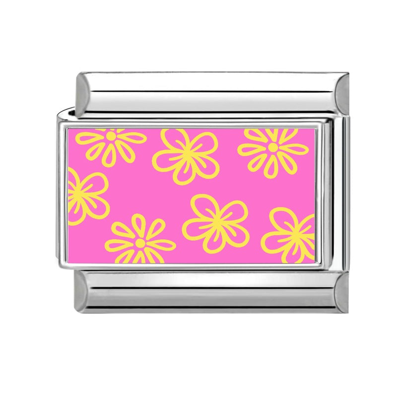 Wholesale Pink DIY Italian Stainless Steel Modular Bracelet Boutique Jewelry Accessory