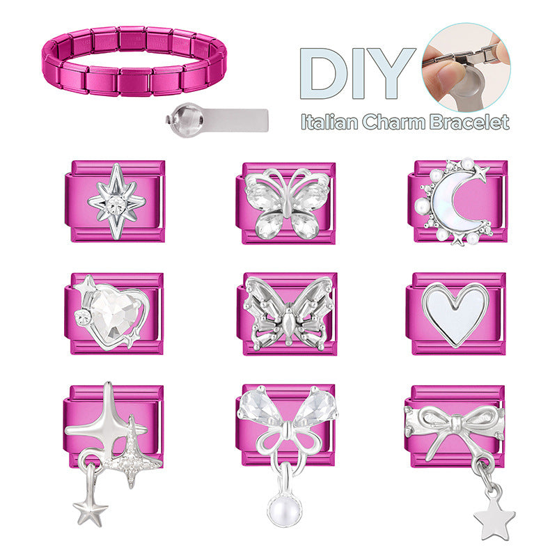 Wholesale 9mm Italian Charm Starter Bracelets DIY Pendant Stainless Steel Composable Bracelet