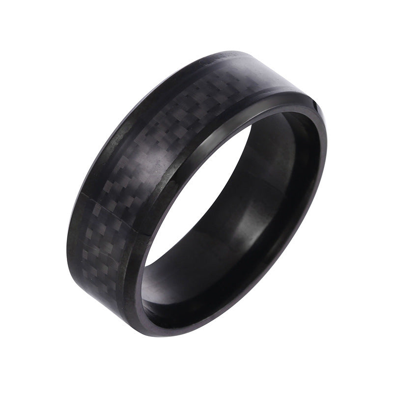 Wholesale  Men's  Electroplated Black Combination Stainless Steel Ring