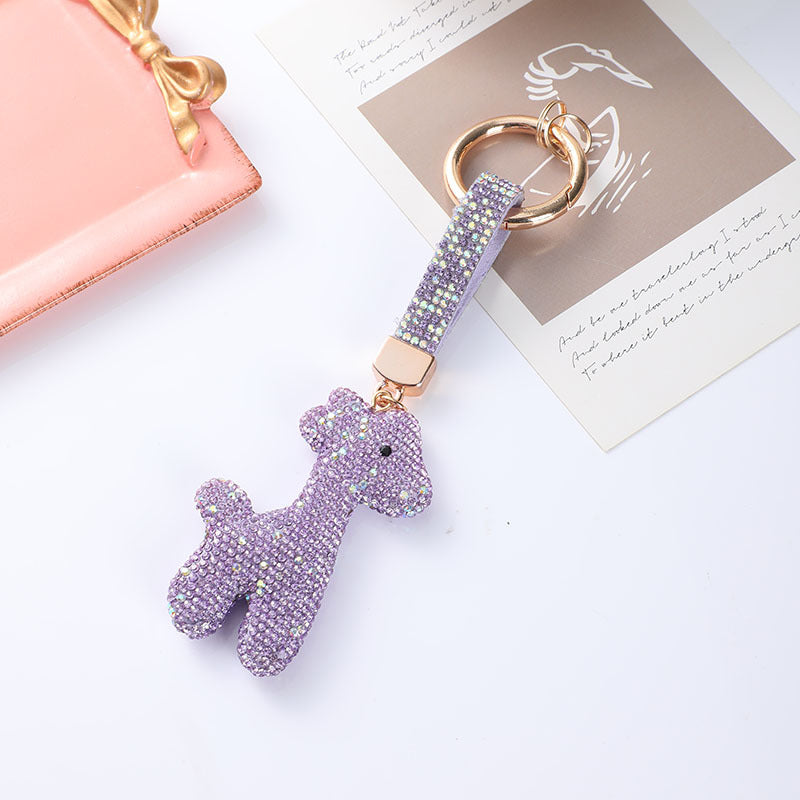Wholesale Diamond-studded cartoon animal keychain,  car key ring pendant