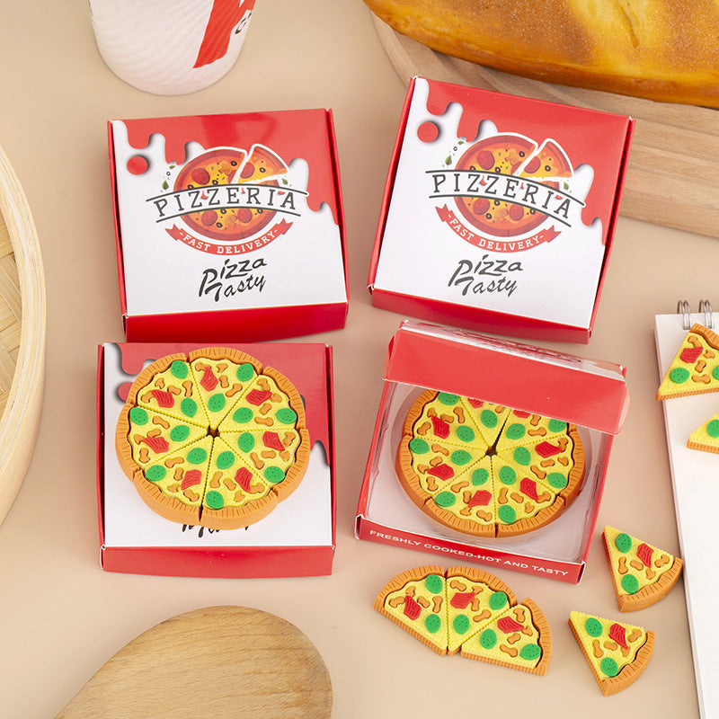 Wholesale Creative simulation boxed pizza Eraser