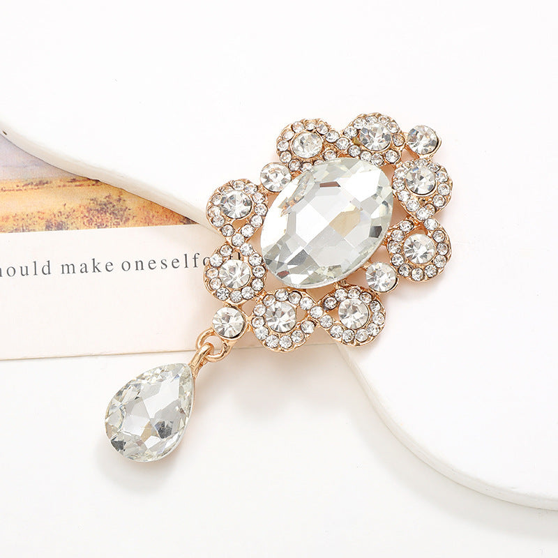 Wholesale  Diamond Pearl Flower Sun God flower brooch gem pendant