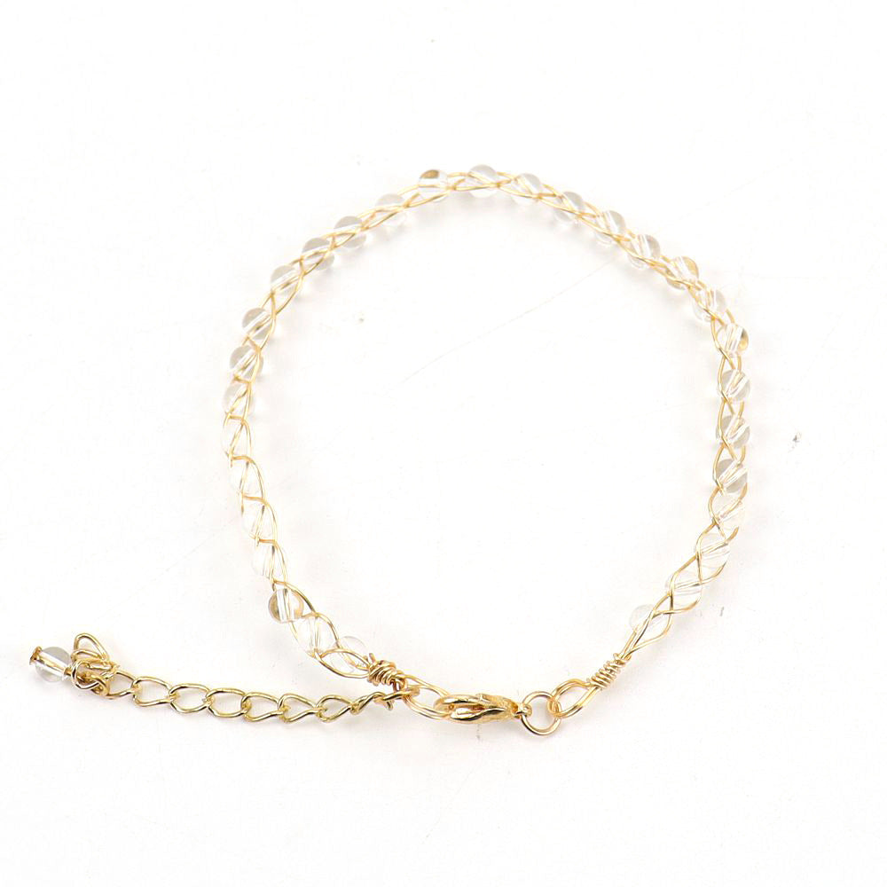 Wholesale Handmade Gold Wrapped Red Agate Crystal Bracelet Fashion Jewelry Accessory for Women Gift