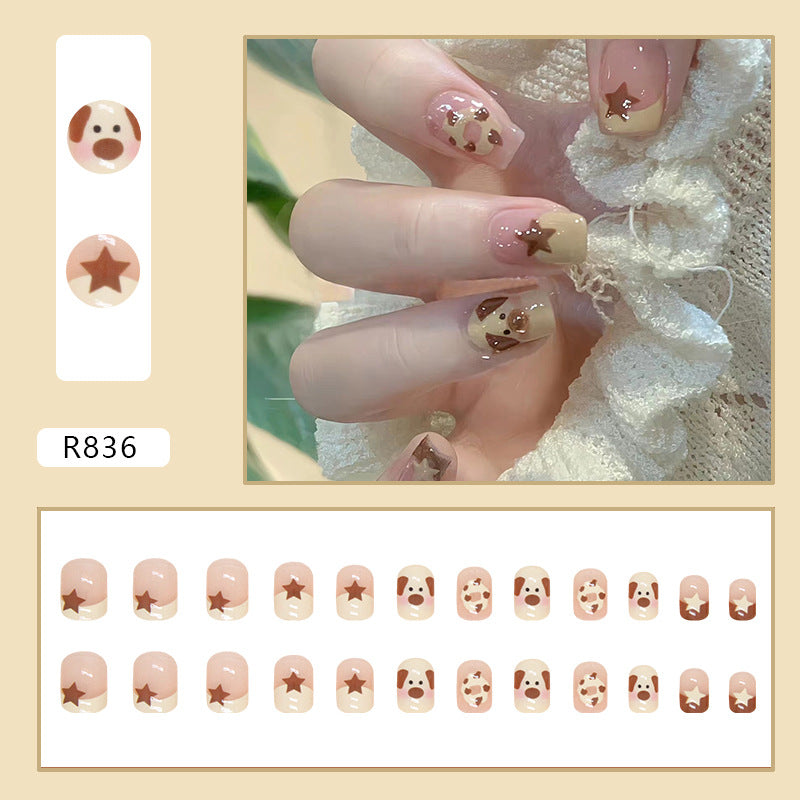 Wholesale 24 Pieces/box Cute Puppy Star Nails Kits Nail Stickers