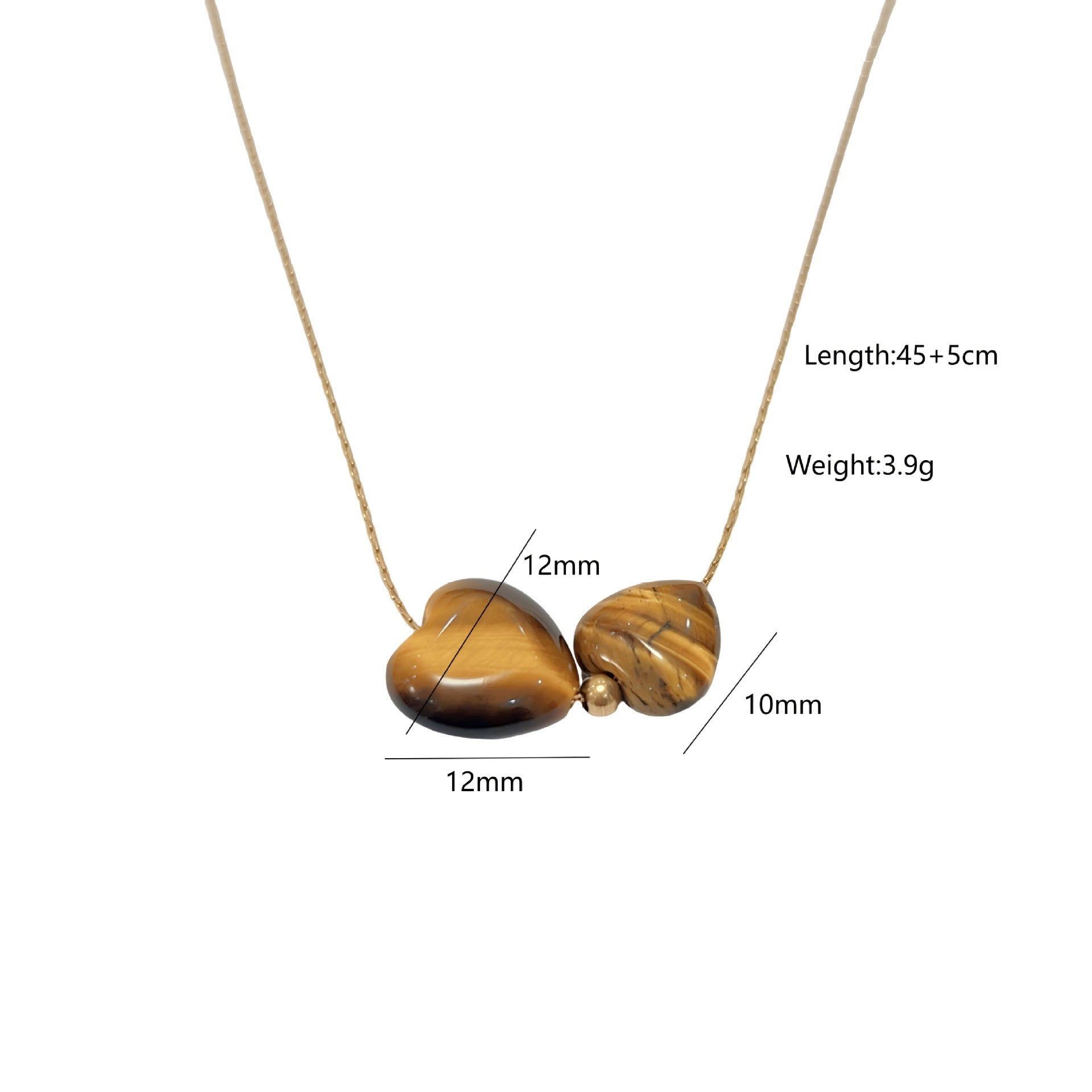 Wholesale  Double Love V-shaped Stainless Steel Pendant Necklace