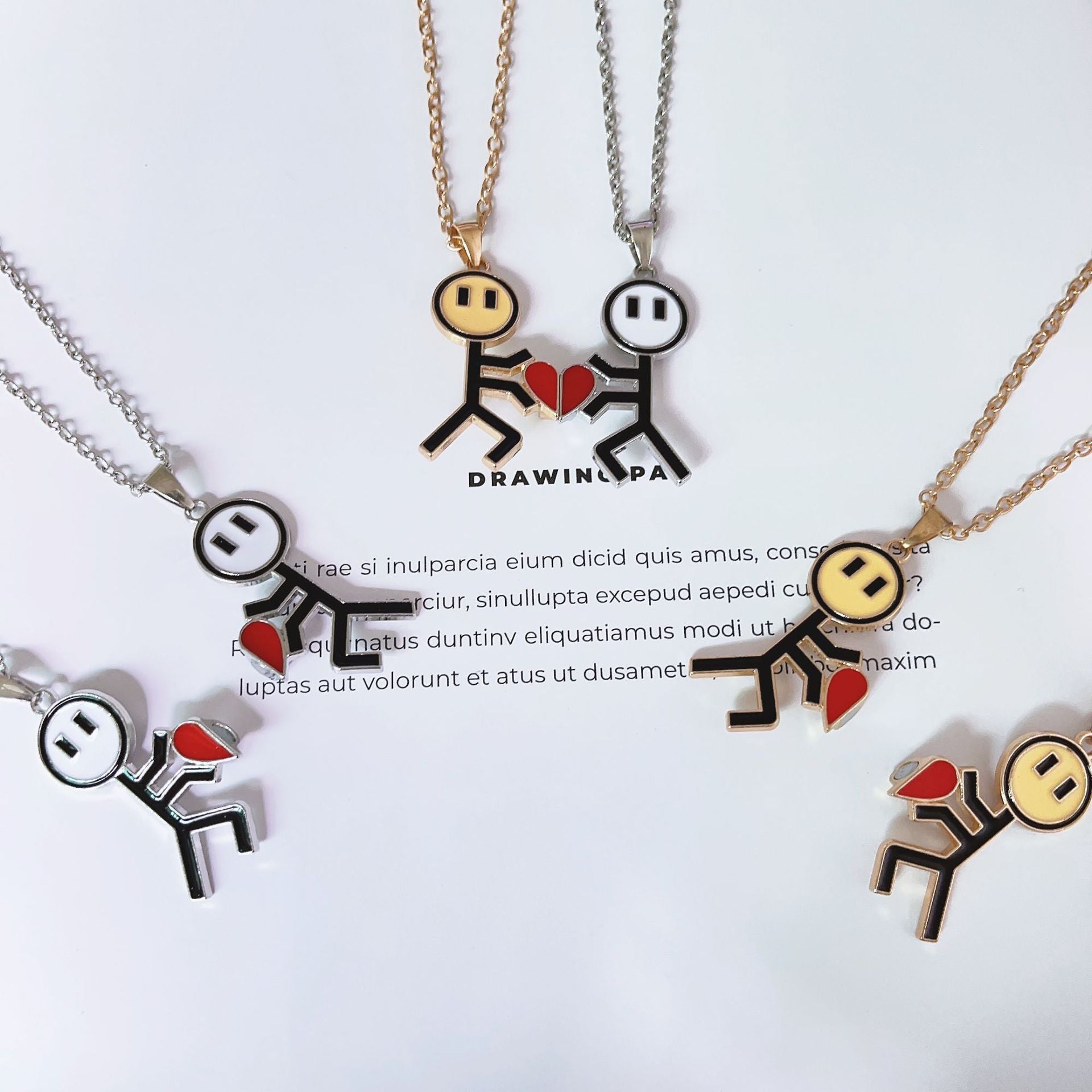 Wholesale Love Magnet Necklace Clavicle Chain Heart Necklace ACC-NE-JiuS012