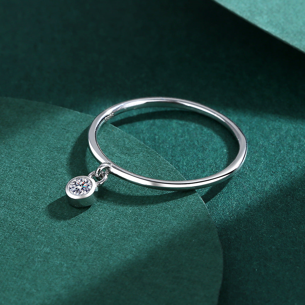 Wholesale S925 Sterling Silver  Small Circle Full Diamond Ring