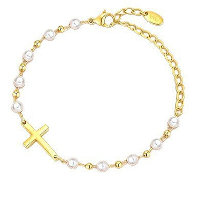 Wholesale Cross Pearl Versatile Adjustable Bracelet