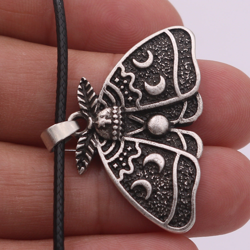 Wholesale Vintage Skull Moth Metal Necklaces ACC-NE-Hongg004
