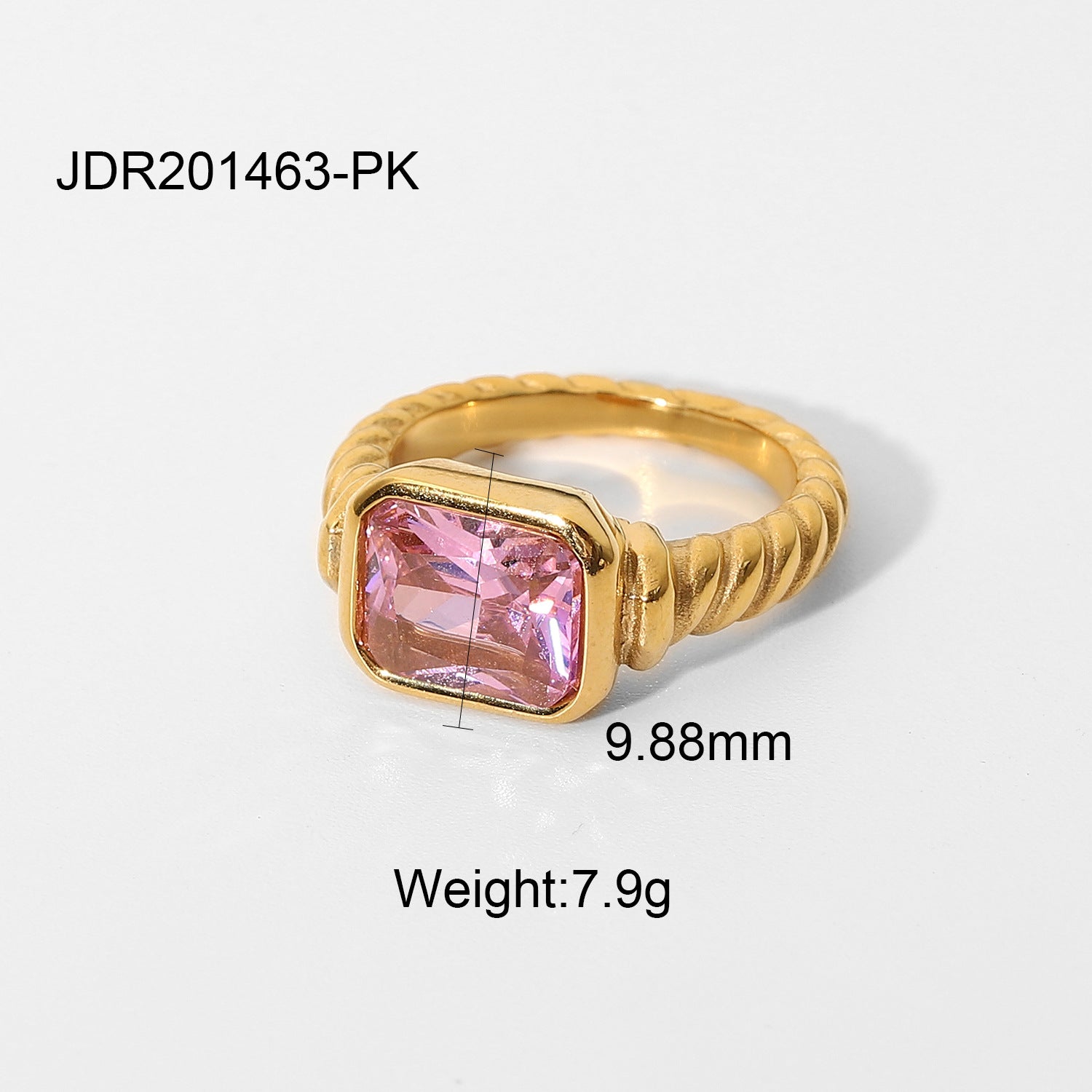 Wholesale 18K Gold Plated Stainless Steel Zircon Rings ACC-RS-WanX010