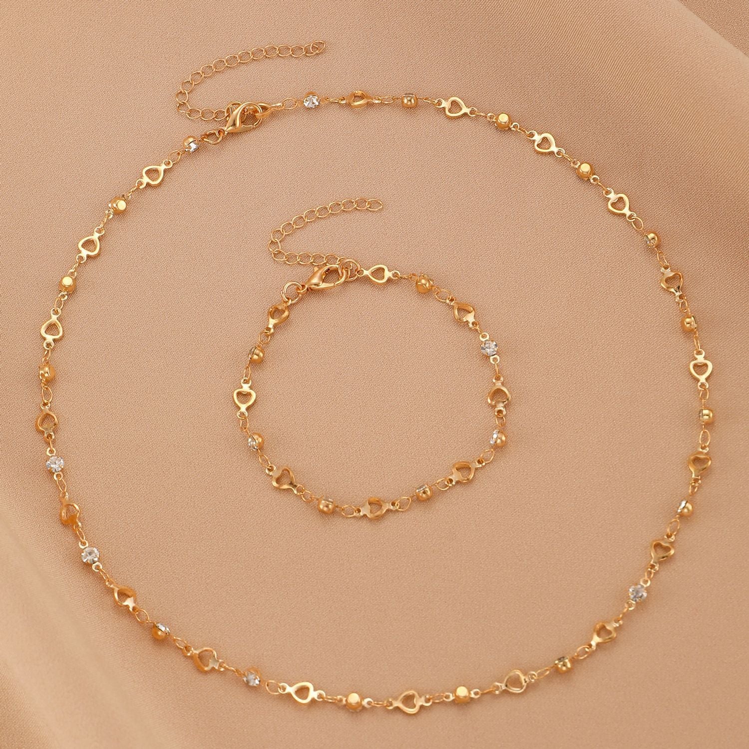 Wholesale  Color Love Bracelet Necklace Personalized Alloy Heart-shaped Dopamine Bracelet