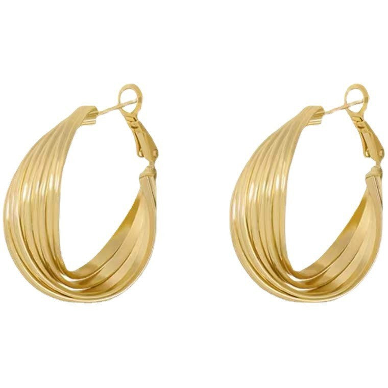 Wholesale  exaggerated metal wind twisted earring