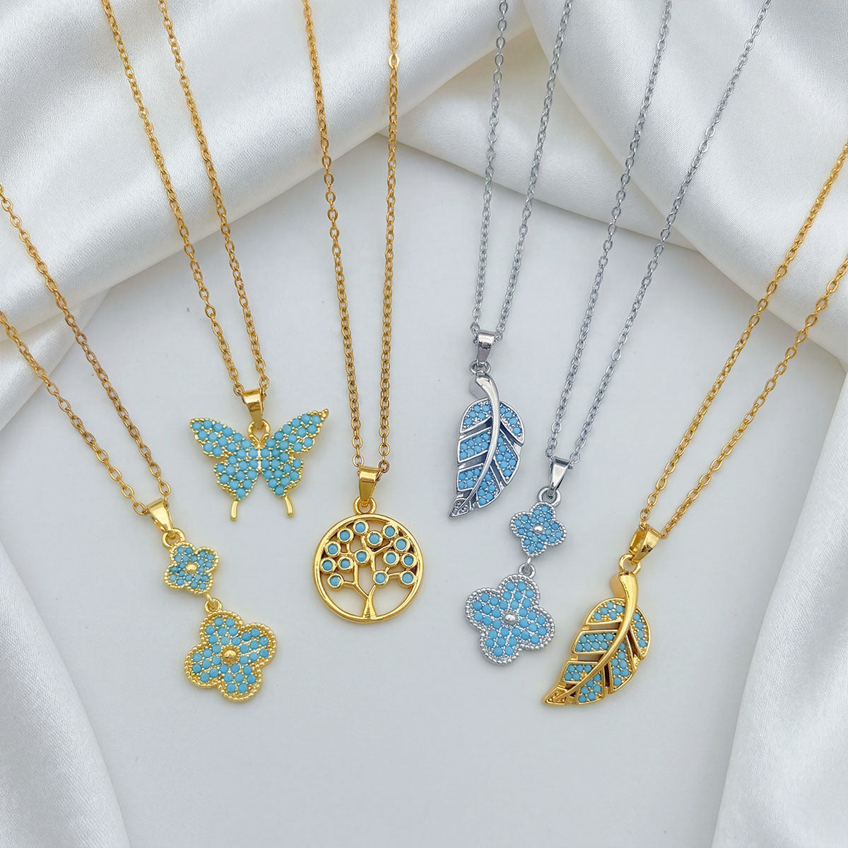Wholesale Maple Leaf Choker Necklace Titanium Steel Copper Gold Plated Zircon Jewelry Accessory