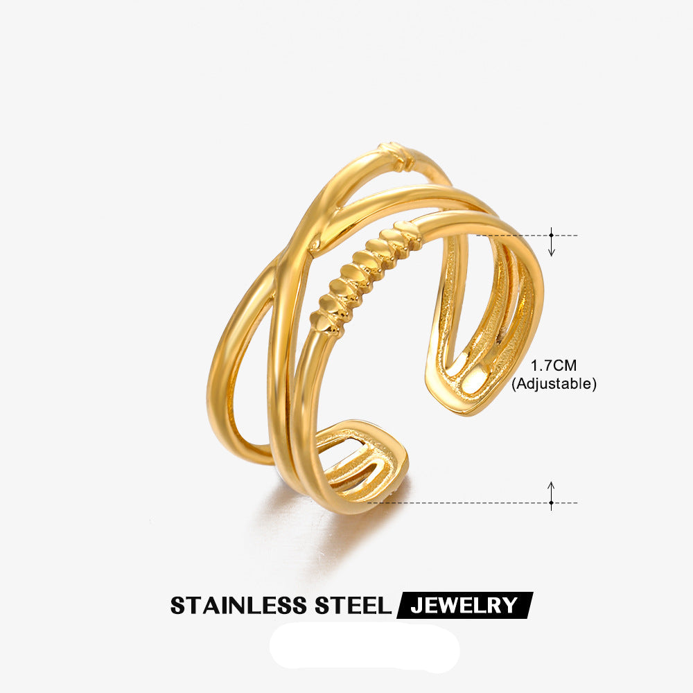 Wholesale Stainless Steel Snake Open Adjustable Ring