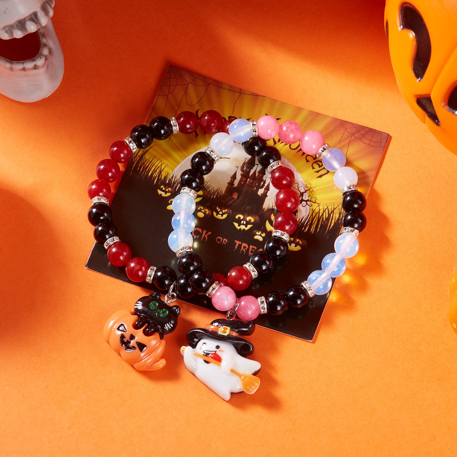 Wholesale  Ghost Cat Pumpkin Skeleton Adjustable Bracelet