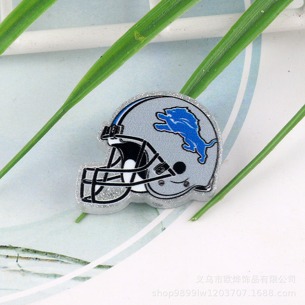 Wholesale 5pcs Acrylic Rugby Straight Hole Cartoon Beads