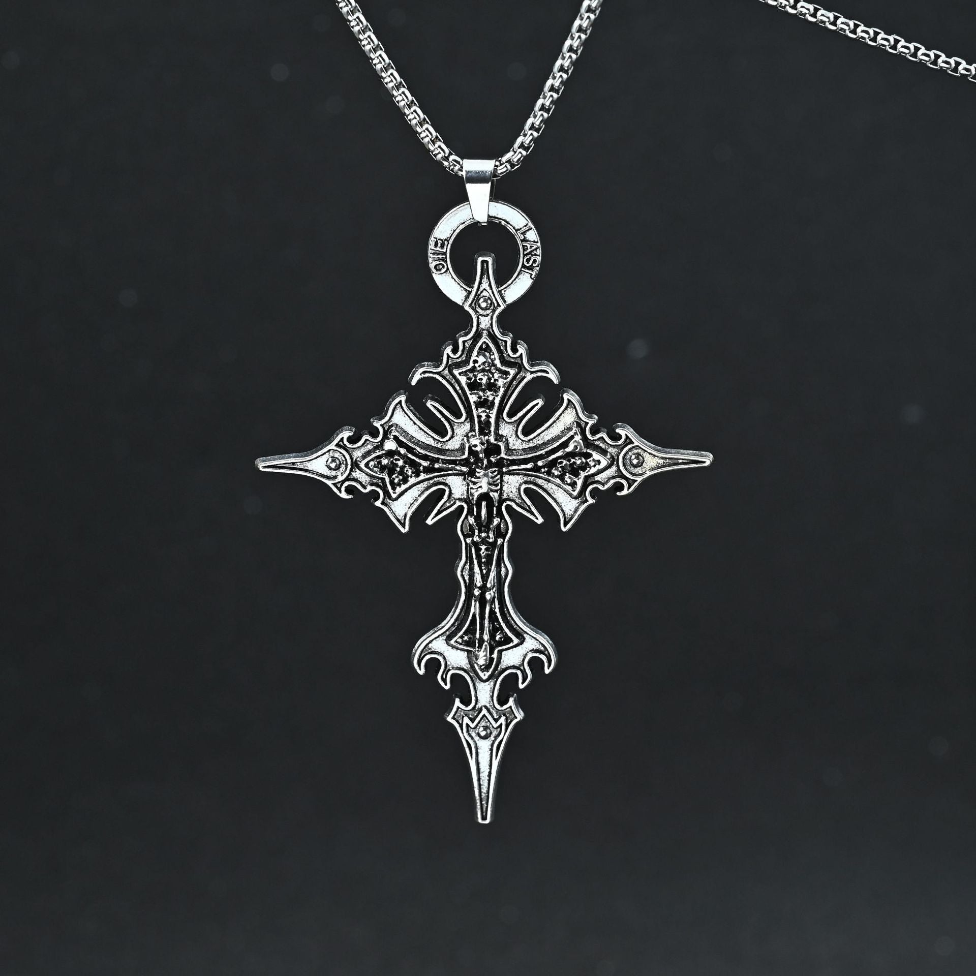 Wholesale Gothic Skull Cross Pendant Necklace Titanium Steel Punk Hip Hop Jewelry Accessory For Men Women Boutique Resale