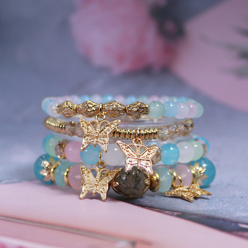 Wholesale Bohemian Multi-layered Butterfly Crystal Bracelet ACC-BT-NaiHong011