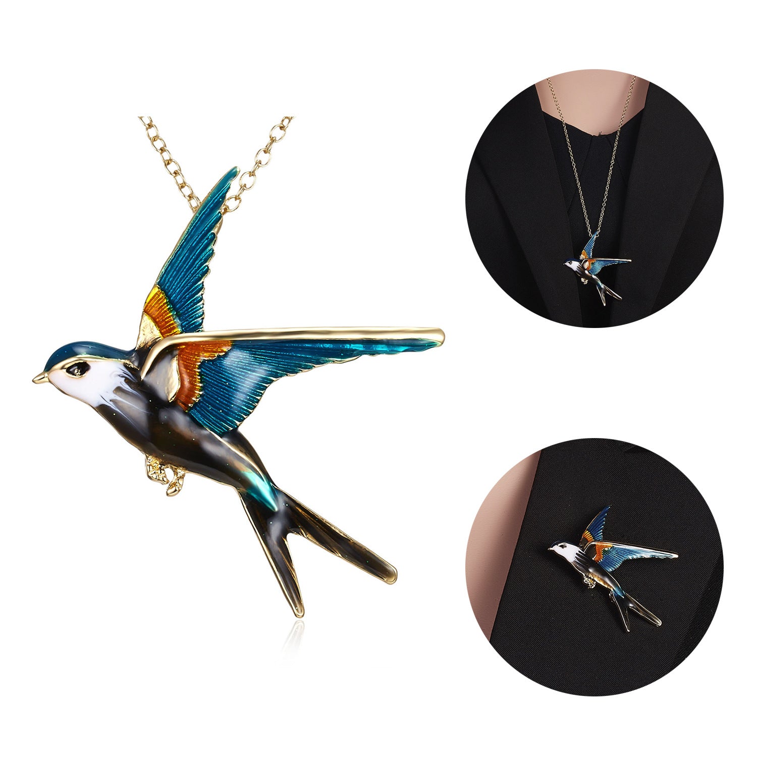 Wholesale Magpie bird animal brooch