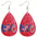 Wholesale Double-sided printing American Independence Day water drop leather earrings