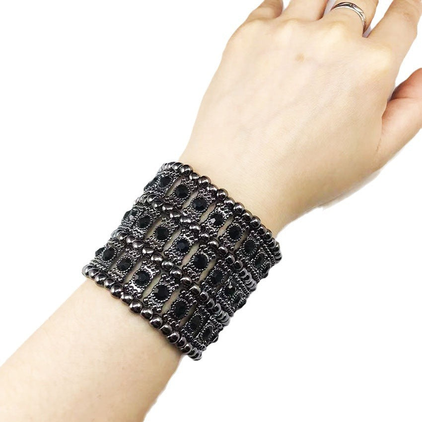 Braccialetto in rilievo elastico stile perlina punk all'ingrosso