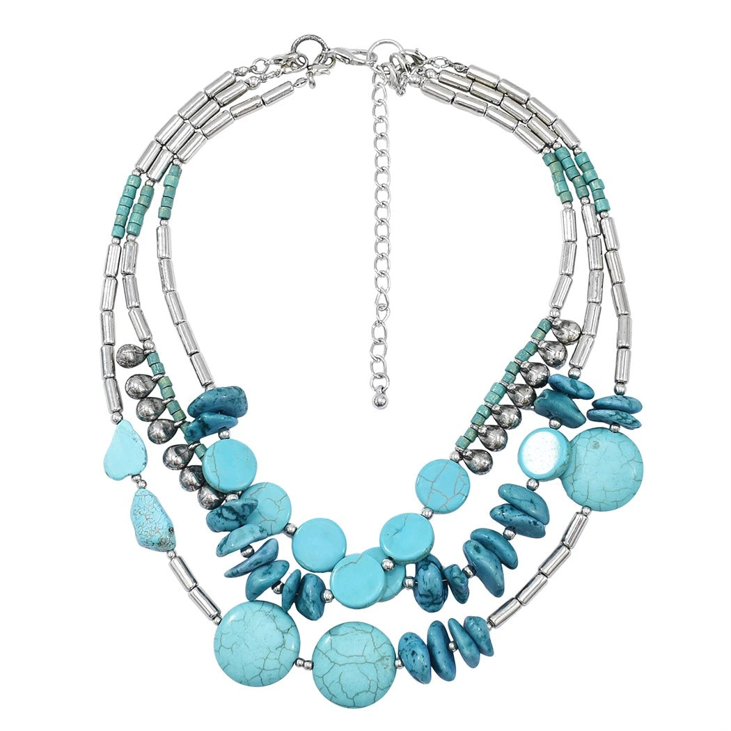 Wholesale Geometric Turquoise Bohemian Necklace