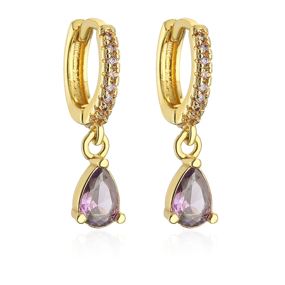 Wholesale Copper Plated Zirconia Earrings ACC-ES-AG001