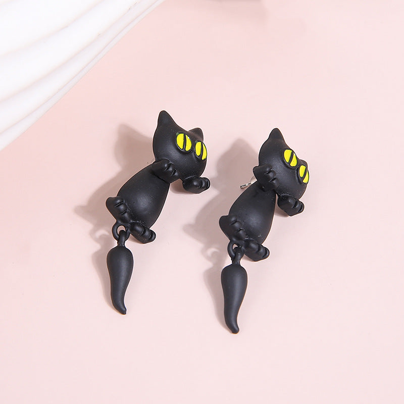 Wholesale cute cat animal stud earrings