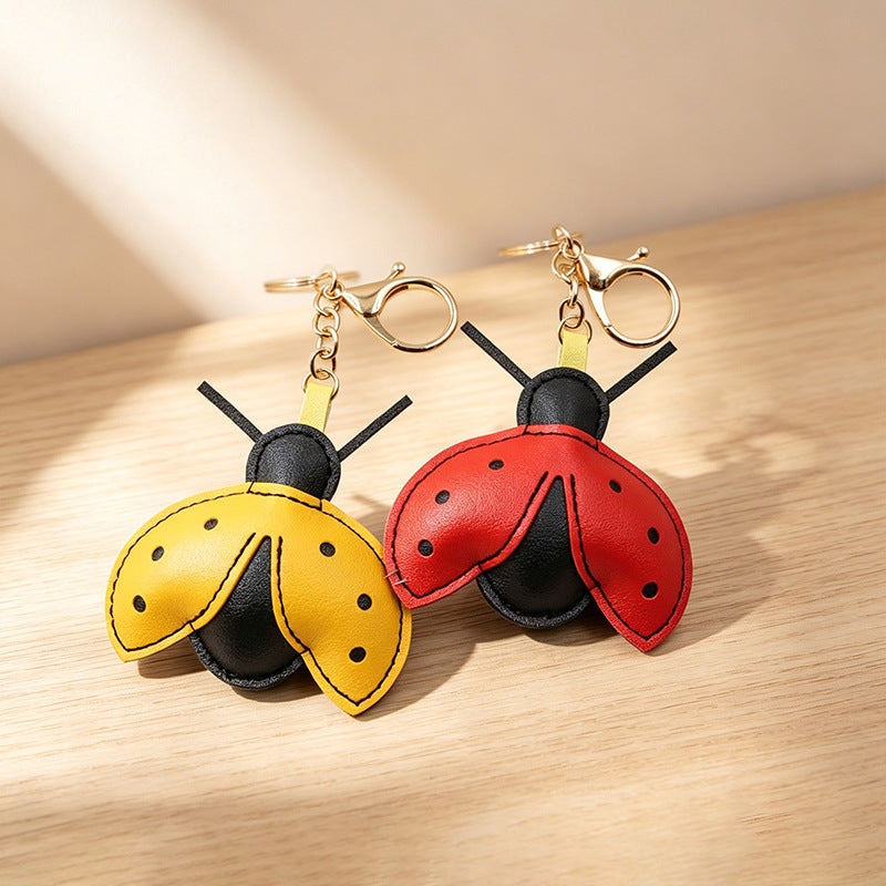 Wholesale Cute Leather Ladybug Keychain Bag Charm for Resale