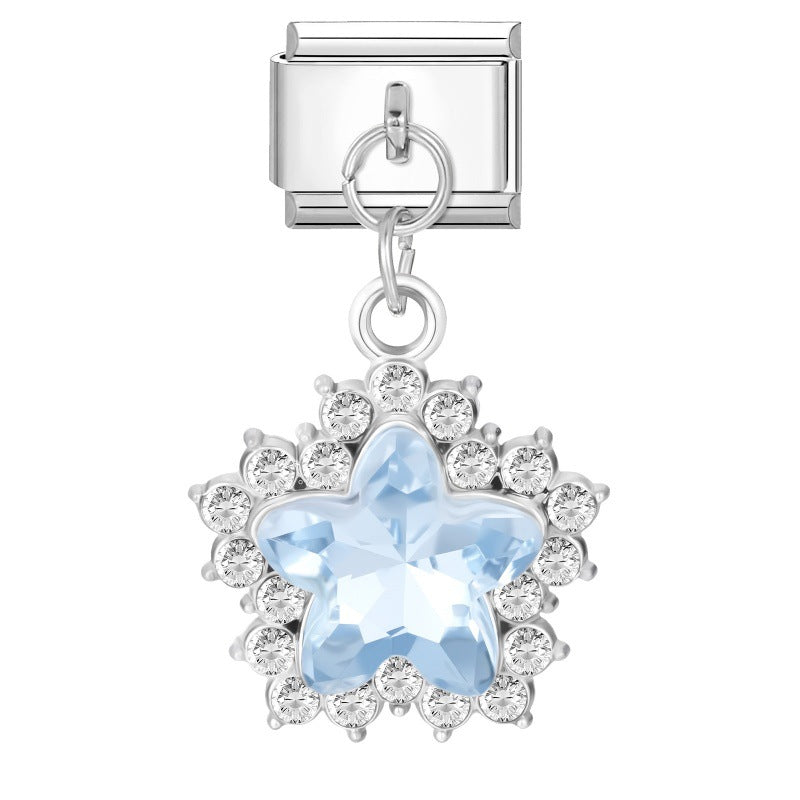 Wholesale  Italian Charm Bracelet 9mm DIY  Star Pendant Creative Stainless Steel Composable Bracelet