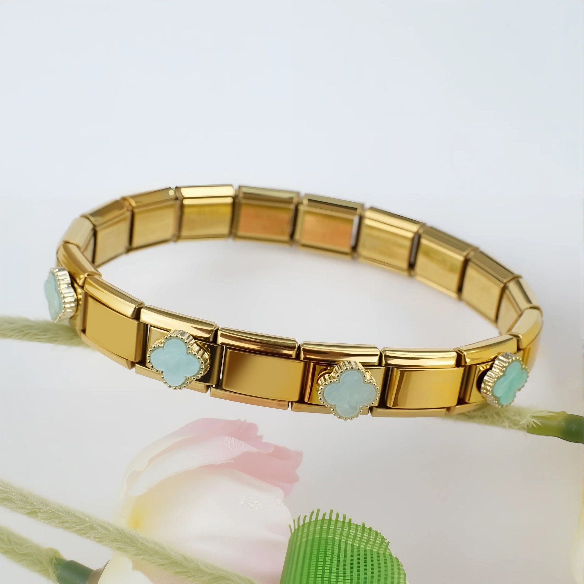 Wholesale 5pcs/pack Nature Italian Charms Single Section Creative Stainless Steel Composable Bracelet