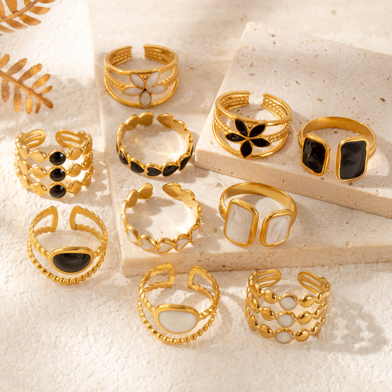 Wholesale line round love oil drop retro titanium steel opening adjustable ring