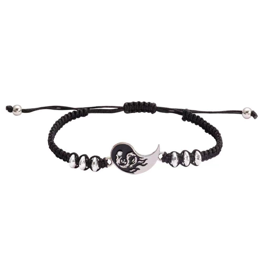 Wholesale Trendy Alloy Handmade Woven Couple Bracelet Set Taiji Bagua Design Gift Resale