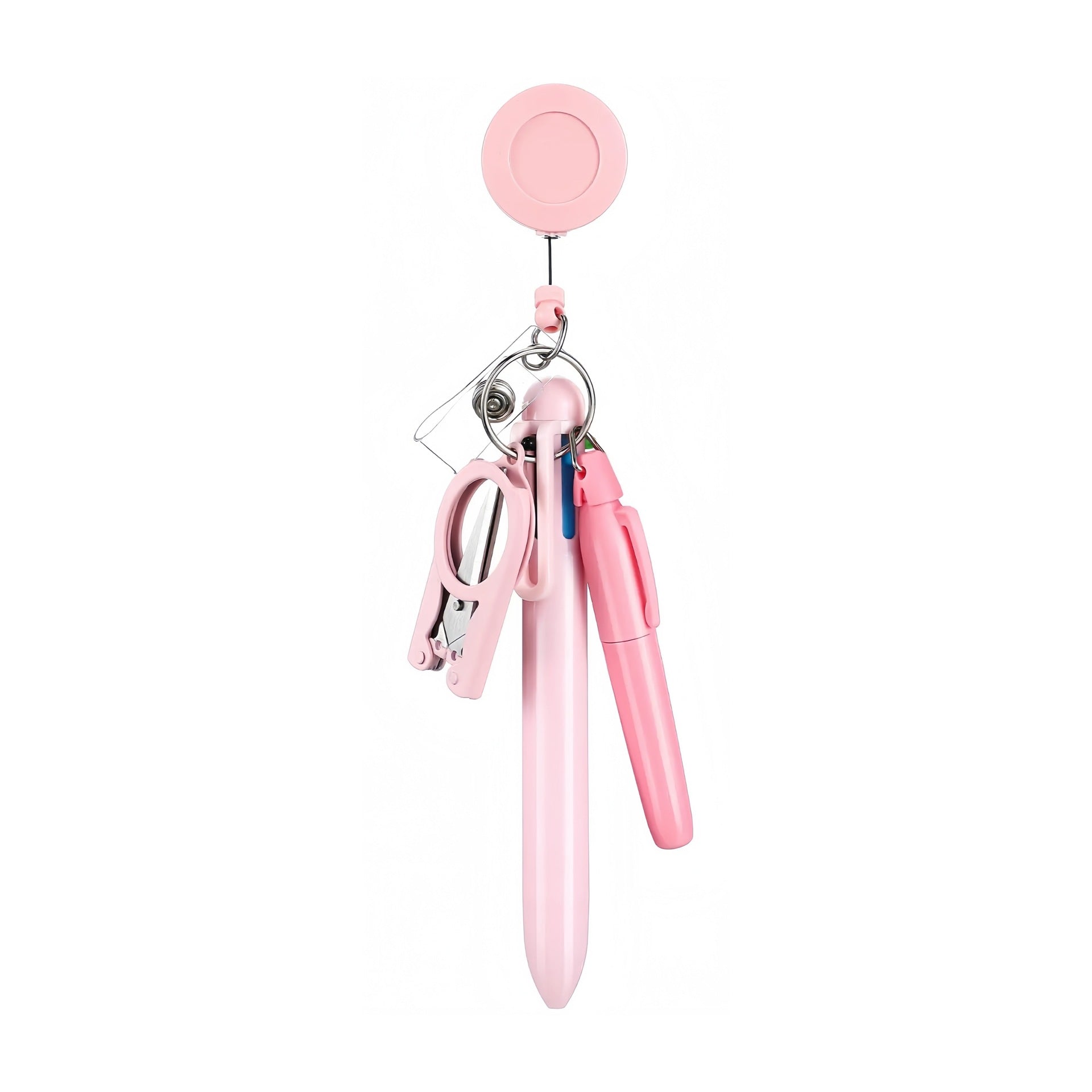 Wholesale Macaron Nurse Pen Set Series Acrylic Retractable Rotating Badge Keychain