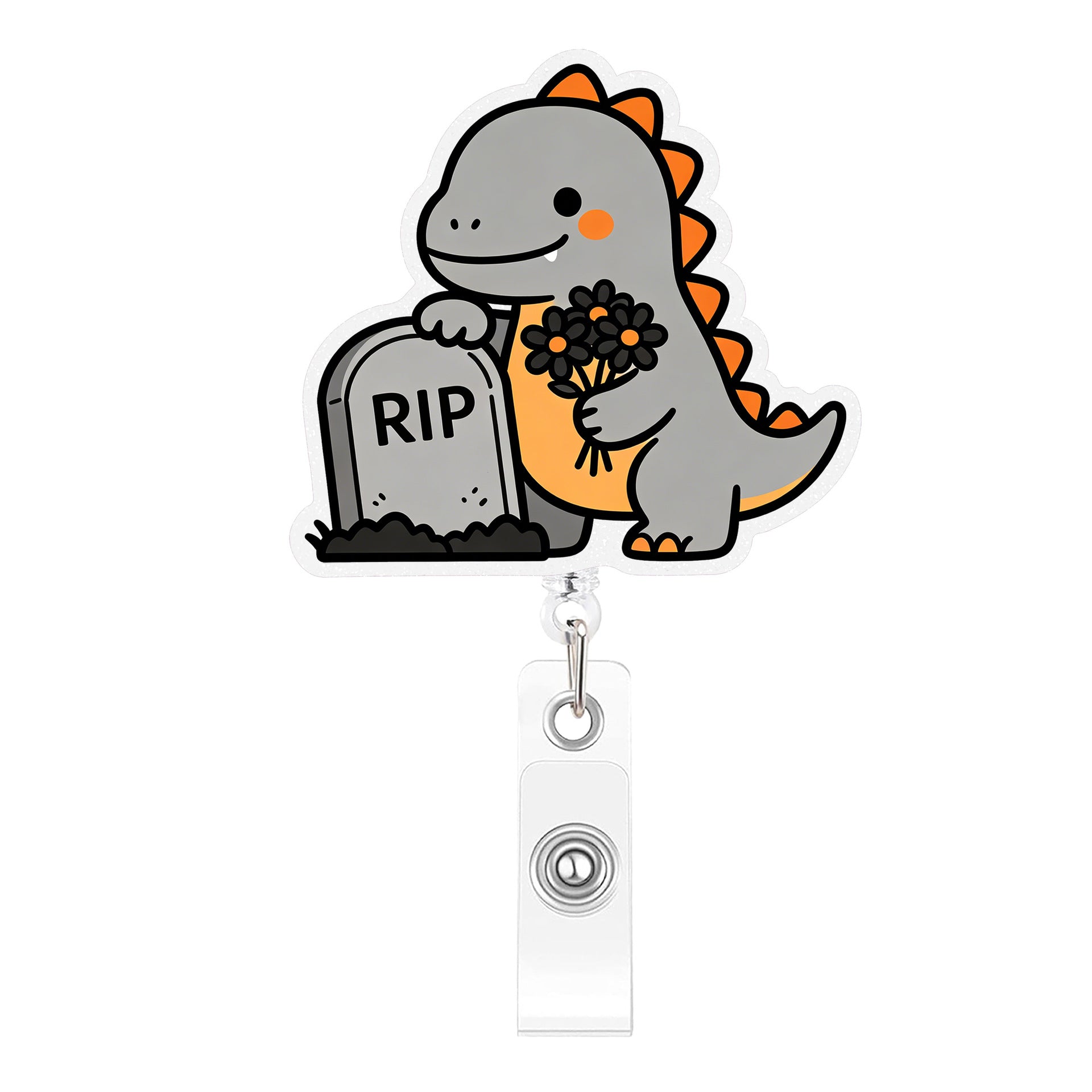 Wholesale Plastic Retractable Badge Reel With Cute Cartoon Dinosaur  Design For Office ID Card Holder