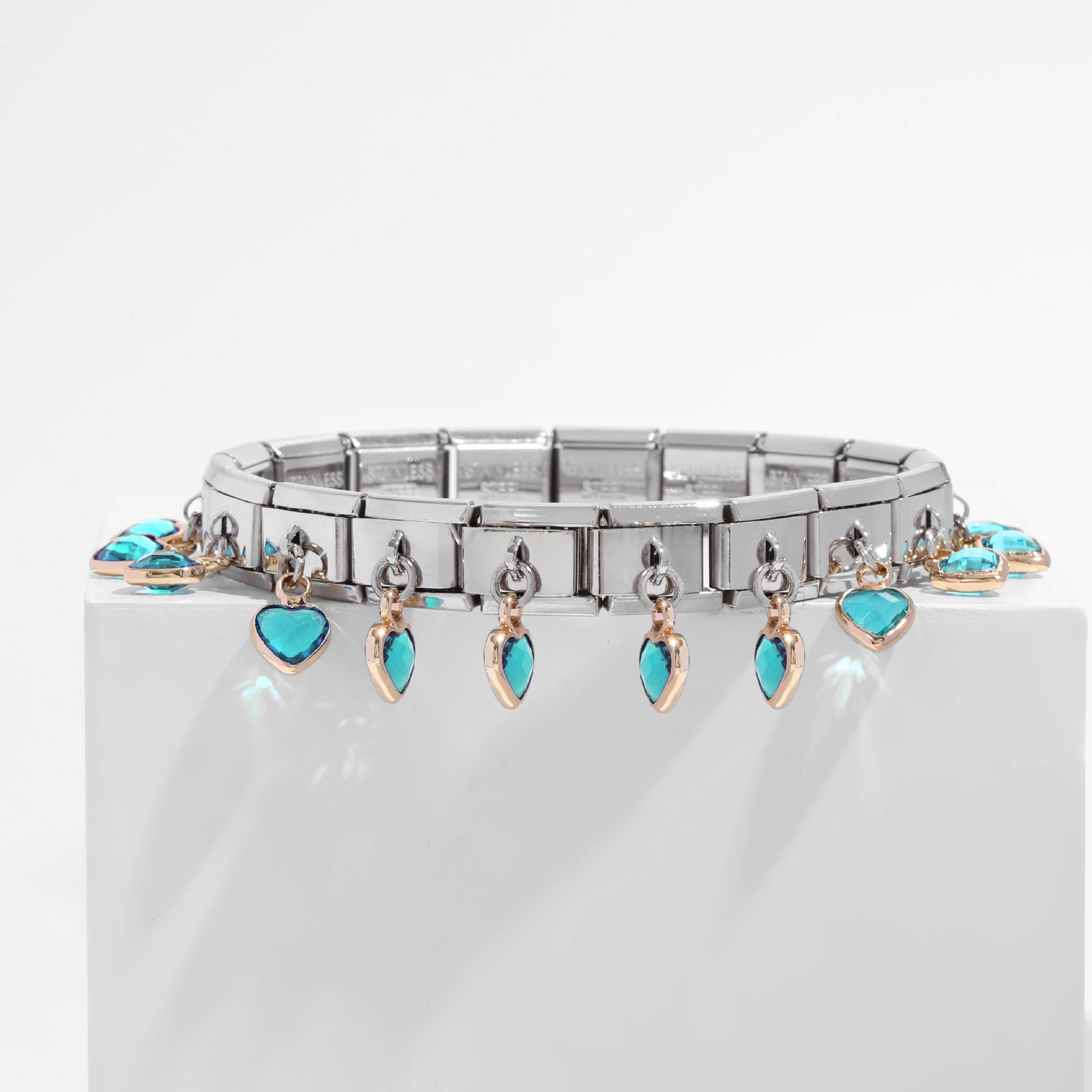 Wholesale Italian Charm Bracelet 9mm DIY Spliced Removable Stainless Steel Love Composable Bracelet ACC-BT-XY017