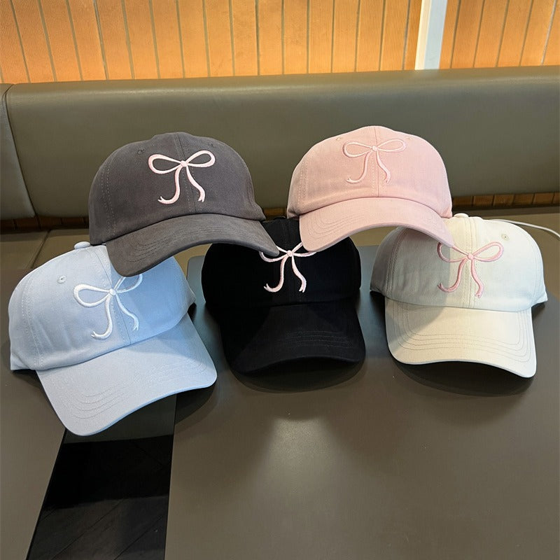 Wholesale Embroidered Bow Soft Top Baseball Cap