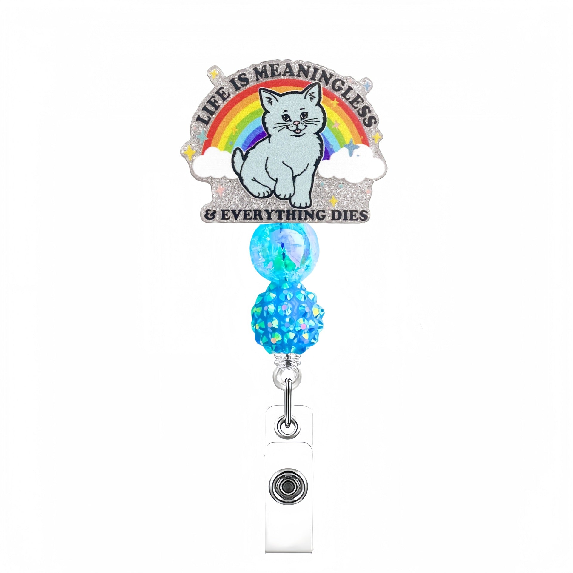 Wholesale Diamond ball with beads Badge Reels Keychains