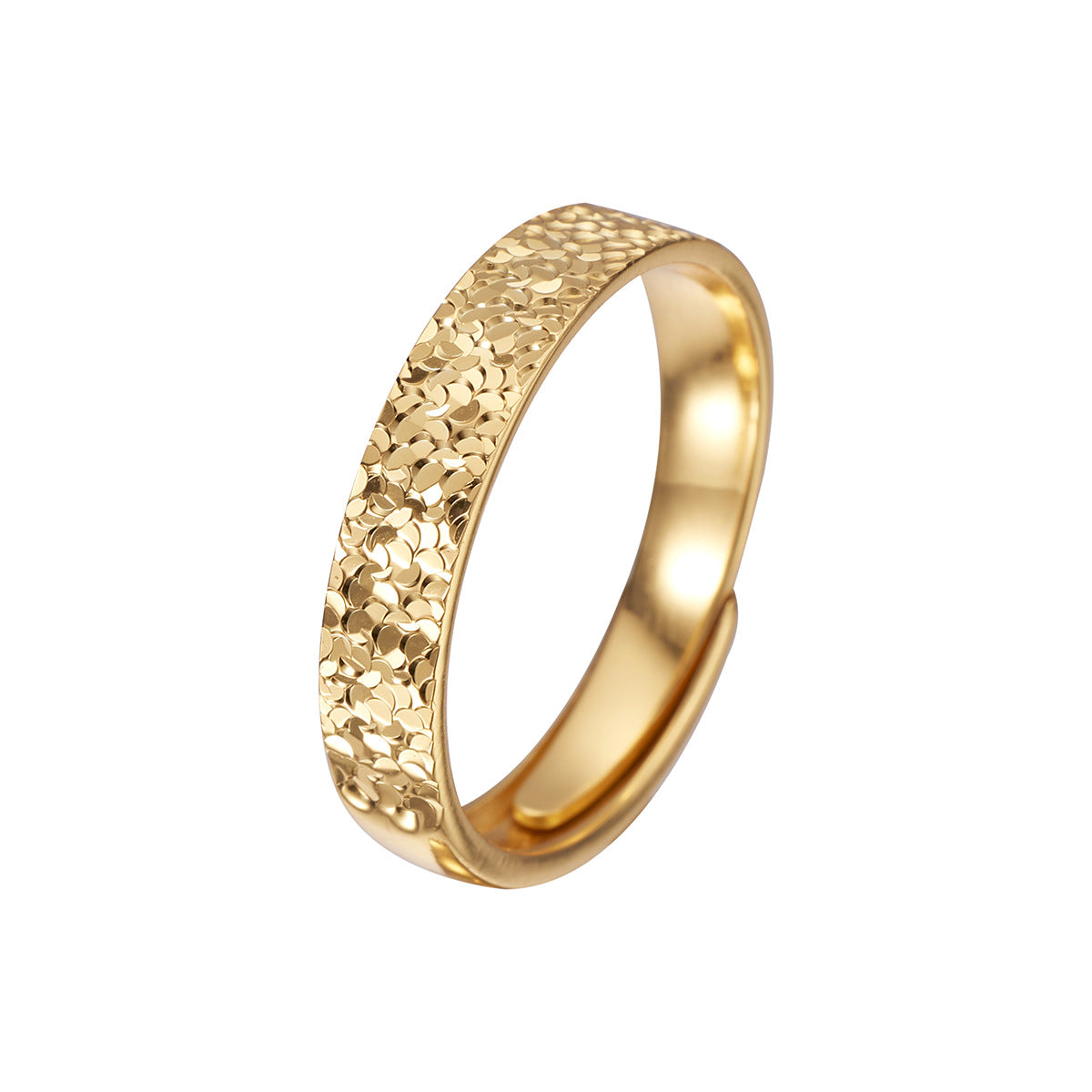 Wholesale Crushed Ice Hammered Silver Ring Adjustable Unisex Couple Jewelry Fashion Accessory Gift For Boutique Resale
