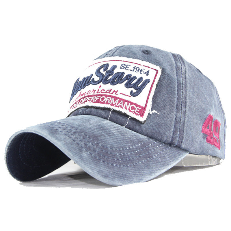 Wholesale Cotton Washed Khaki Embroidered Baseball Cap Adjustable Summer Sun Hat Trendy Everyday Wear